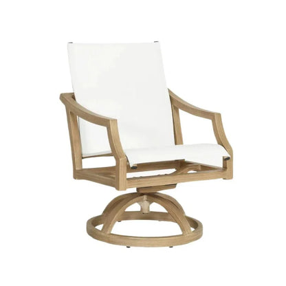 Nicoya Sling Swivel Rocking Dining Chair By Castelle-Outdoor Dining Chairs-Castelle-LOOMLAN