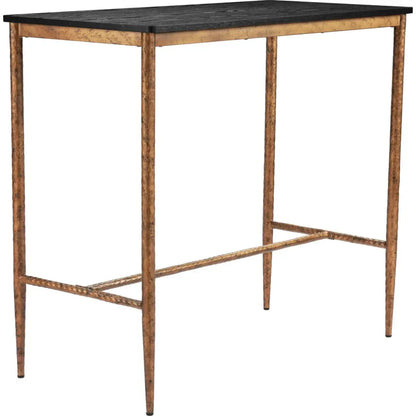Nida Black and Bronze Rectangular Bar Table - LOOMLAN - Zuo Modern - Bar Tables