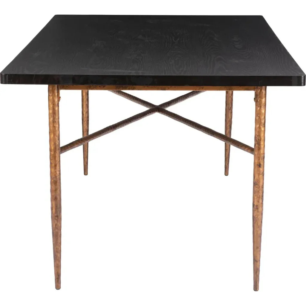 Nida Wood & Steel Black Rectangular Dining Table-Dining Tables-Zuo Modern-LOOMLAN