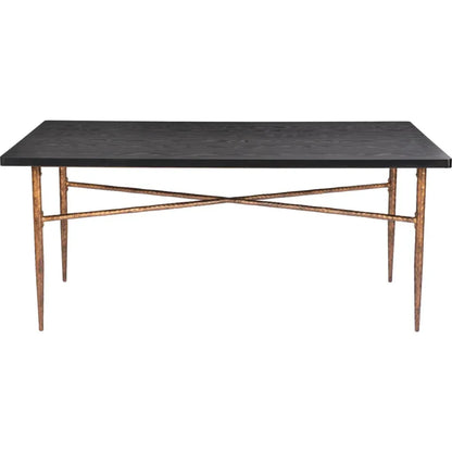 Nida Wood & Steel Black Rectangular Dining Table-Dining Tables-Zuo Modern-LOOMLAN