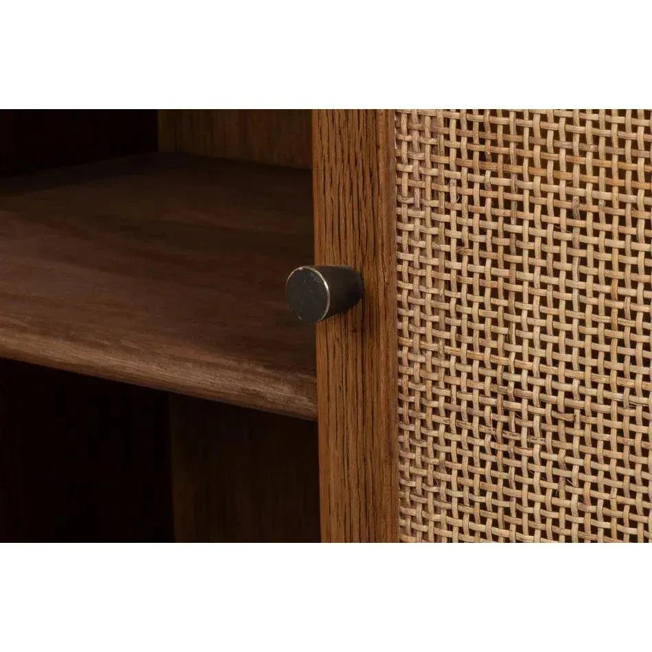 Nido Natural Wood 4 Door Rattan Sideboard - LOOMLAN - Sarreid - Sideboards