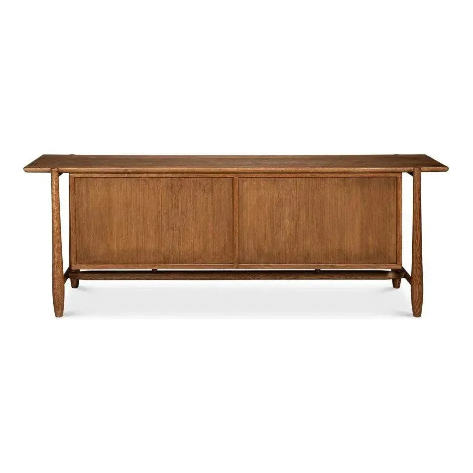 Nido Natural Wood 4 Door Rattan Sideboard - LOOMLAN - Sarreid - Sideboards