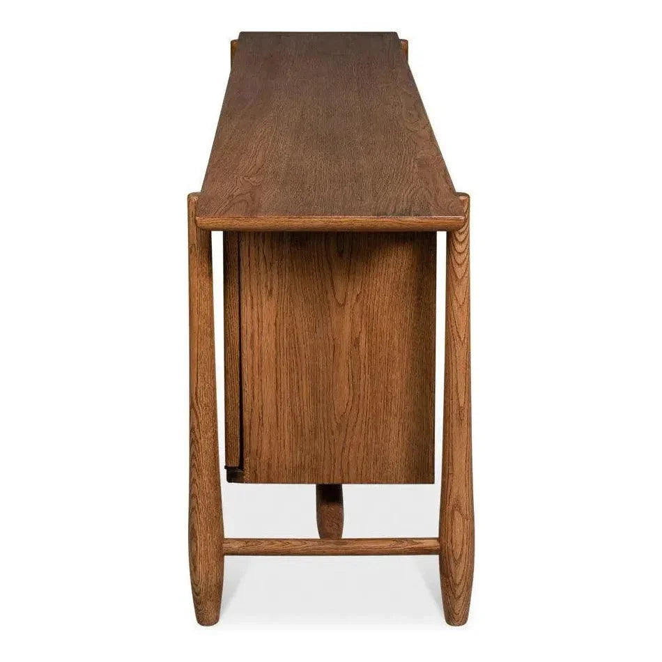 Nido Natural Wood 4 Door Rattan Sideboard - LOOMLAN - Sarreid - Sideboards