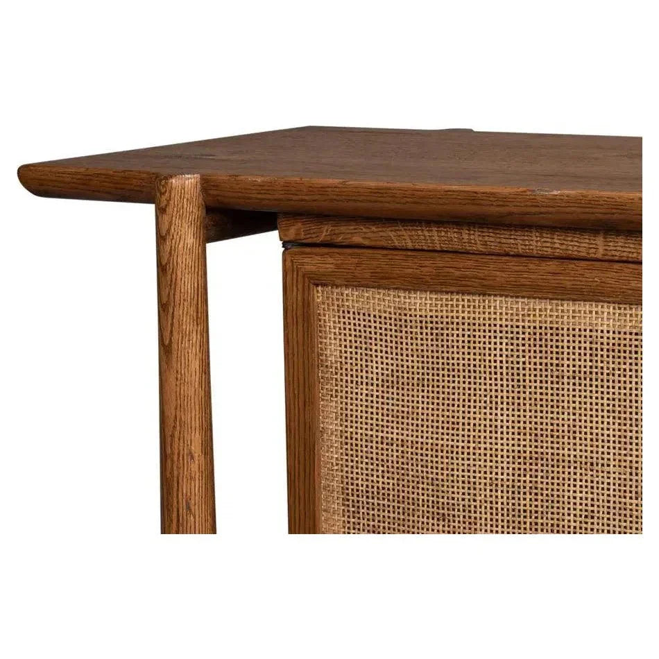 Nido Natural Wood 4 Door Rattan Sideboard - LOOMLAN - Sarreid - Sideboards