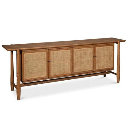 Nido Natural Wood 4 Door Rattan Sideboard - LOOMLAN - Sarreid - Sideboards