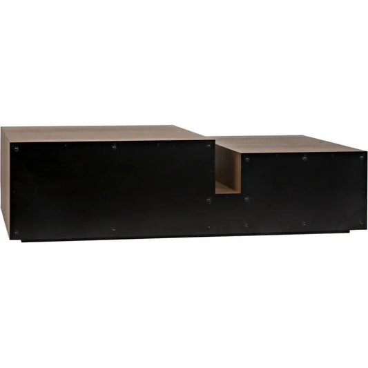 Nido Wood & Black Steel Rectangle Coffee Table - LOOMLAN - Noir - Coffee Tables