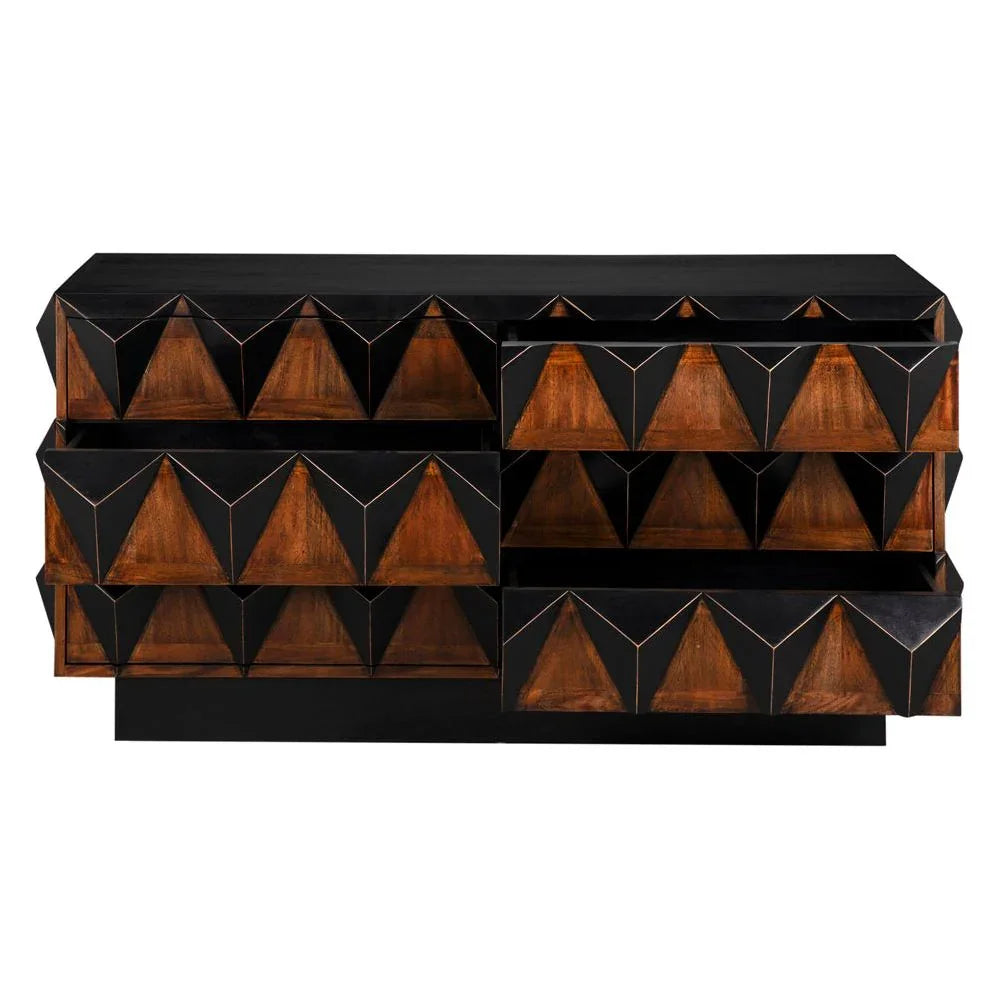 Nigel Two Tone Colored Wooden Chest - LOOMLAN - Noir - Chests