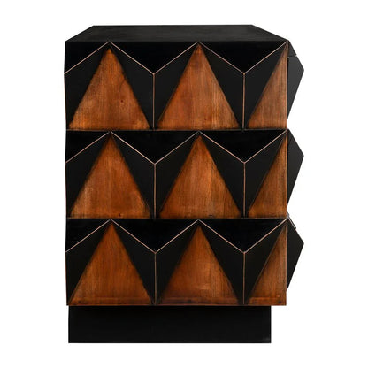 Nigel Two Tone Colored Wooden Chest - LOOMLAN - Noir - Chests