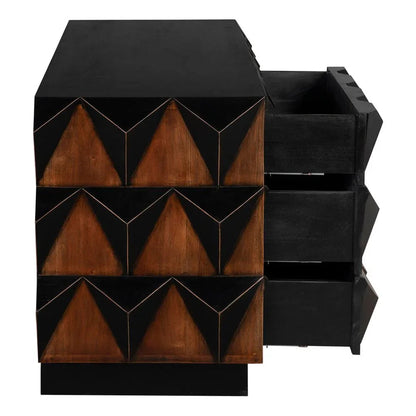 Nigel Two Tone Colored Wooden Chest - LOOMLAN - Noir - Chests