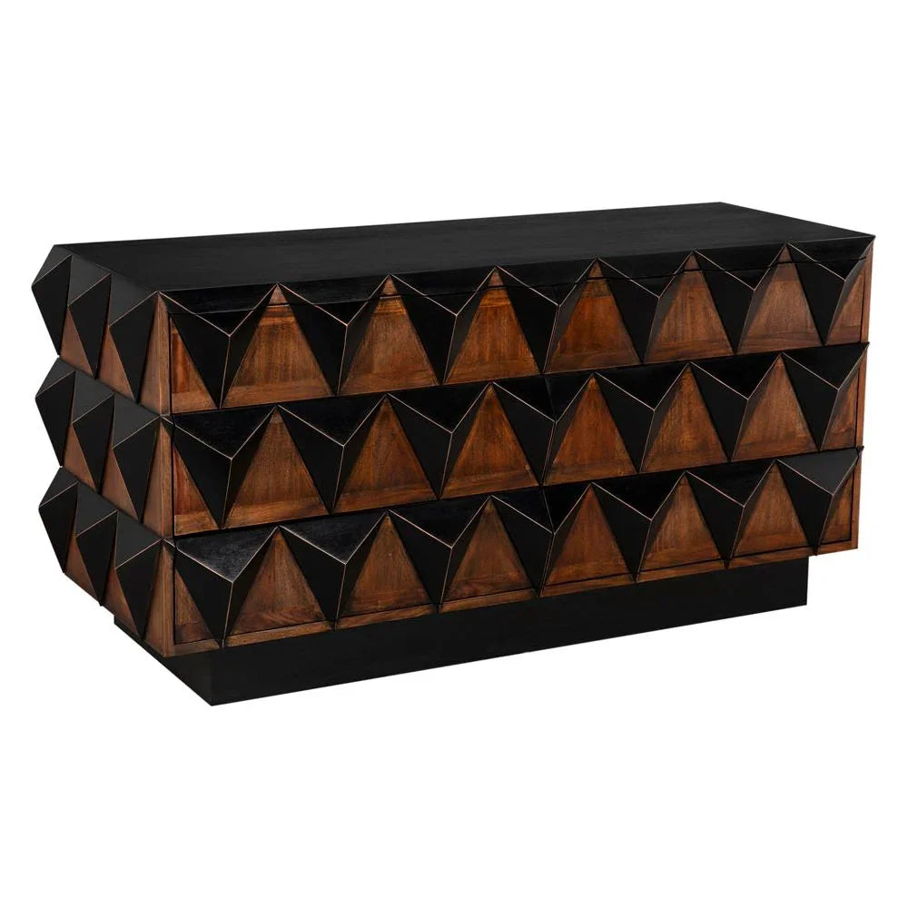 Nigel Two Tone Colored Wooden Chest - LOOMLAN - Noir - Chests