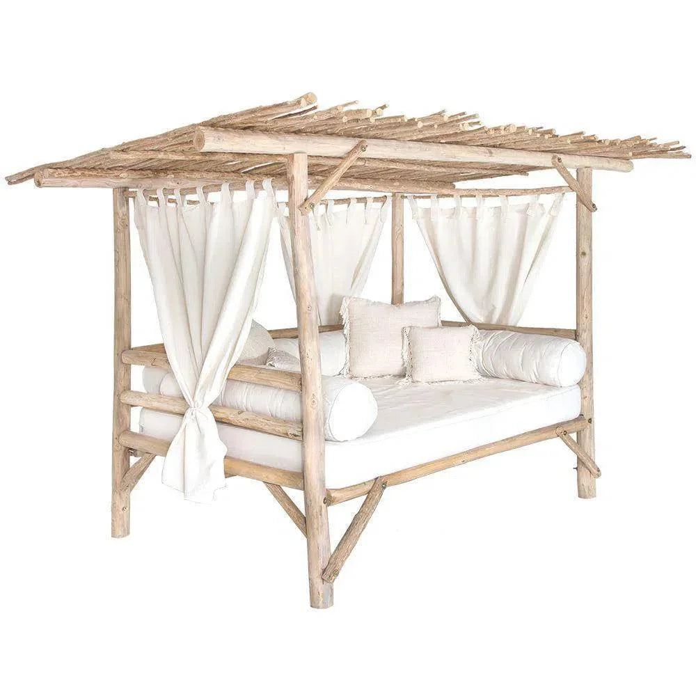 Nikki Teak Wooden Outdoor Daybed-Outdoor Daybeds-Artesia-LOOMLAN