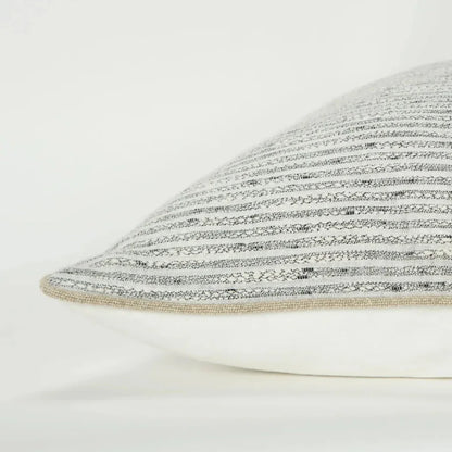 Niko Burlap Gray Throw Pillow Down Insert - LOOMLAN - LOOMLAN - Throw Pillows