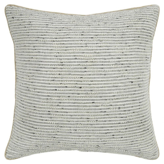 Niko Burlap Gray Throw Pillow Down Insert - LOOMLAN - LOOMLAN - Throw Pillows