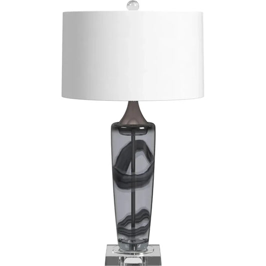 Nikola Glass Grey Table Lamp - LOOMLAN - Bassett Mirror - Table Lamps