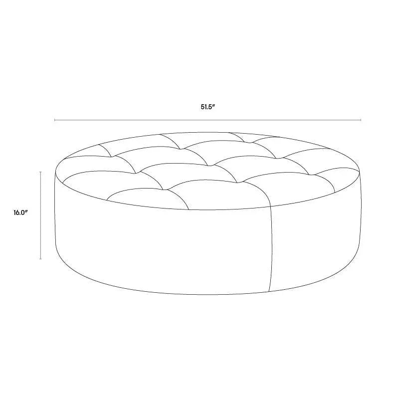Nilda Ottoman - Camel Leather Solid Beech Wood Base - LOOMLAN - SUNPAN - Ottomans