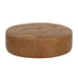 Nilda Ottoman - Camel Leather Solid Beech Wood Base - LOOMLAN - SUNPAN - Ottomans