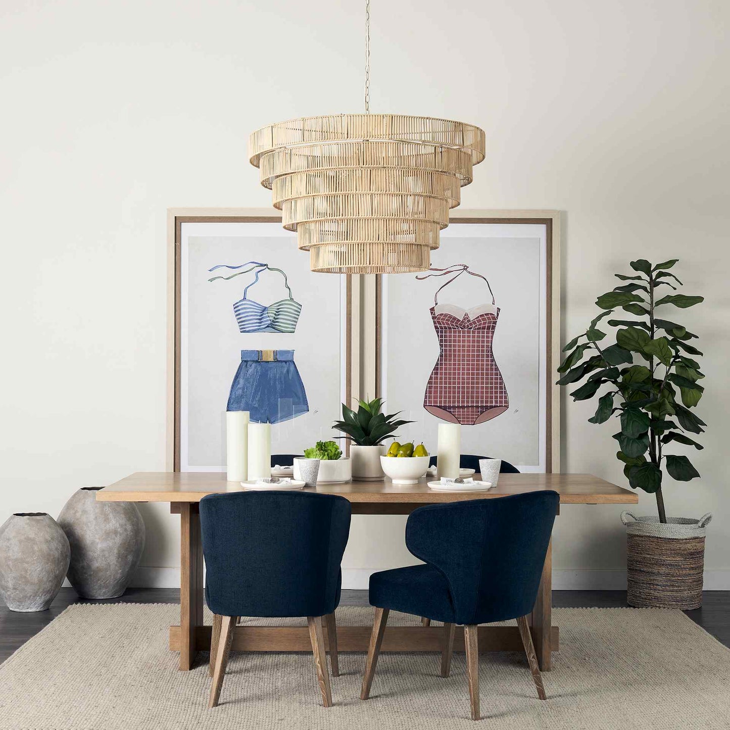 Niles Leather Armless Dining Chair (Set of 2)