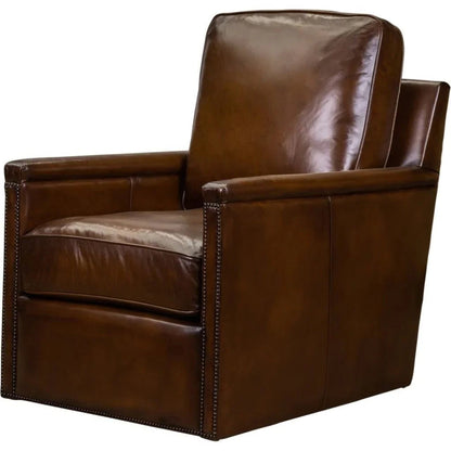 Nina Leather Stylish Comfort Swivel Chair - LOOMLAN - Olivia + Quinn - Club Chairs
