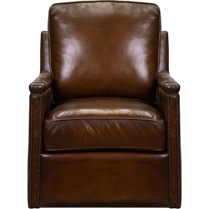 Nina Leather Stylish Comfort Swivel Chair - LOOMLAN - Olivia + Quinn - Club Chairs