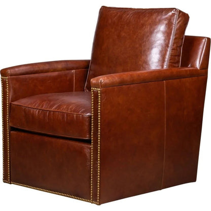 Nina Leather Stylish Comfort Swivel Chair - LOOMLAN - Olivia + Quinn - Club Chairs