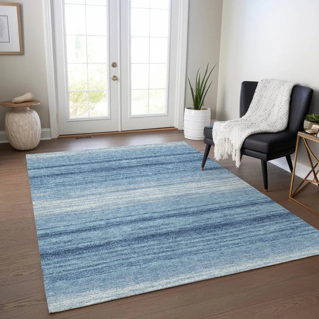 Nira Blue Washable Indoor-Outdoor Rug-Outdoor Rugs-LOOMLAN Rugs-LOOMLAN