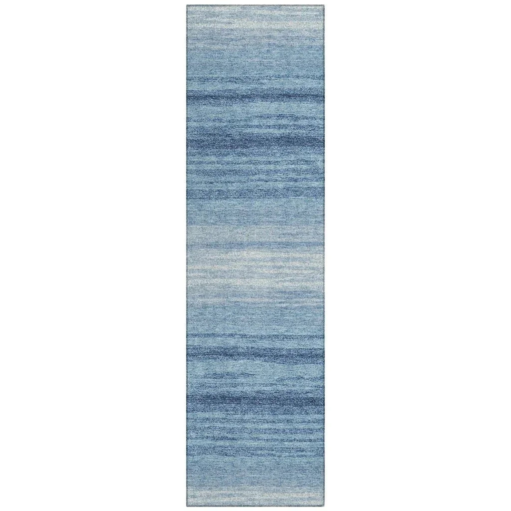 Nira Blue Washable Indoor-Outdoor Rug-Outdoor Rugs-LOOMLAN Rugs-2'3" x 7'6"-LOOMLAN