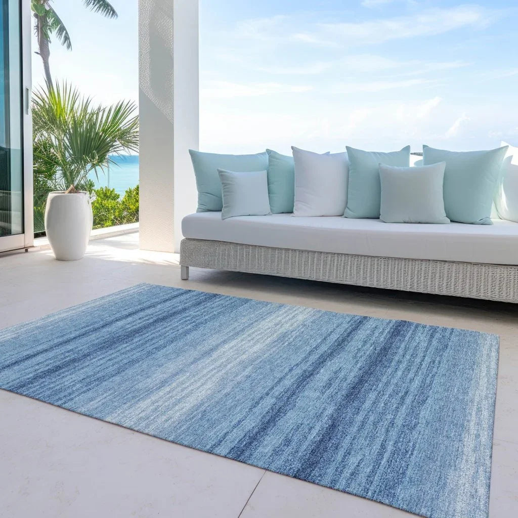 Nira Blue Washable Indoor-Outdoor Rug-Outdoor Rugs-LOOMLAN Rugs-LOOMLAN