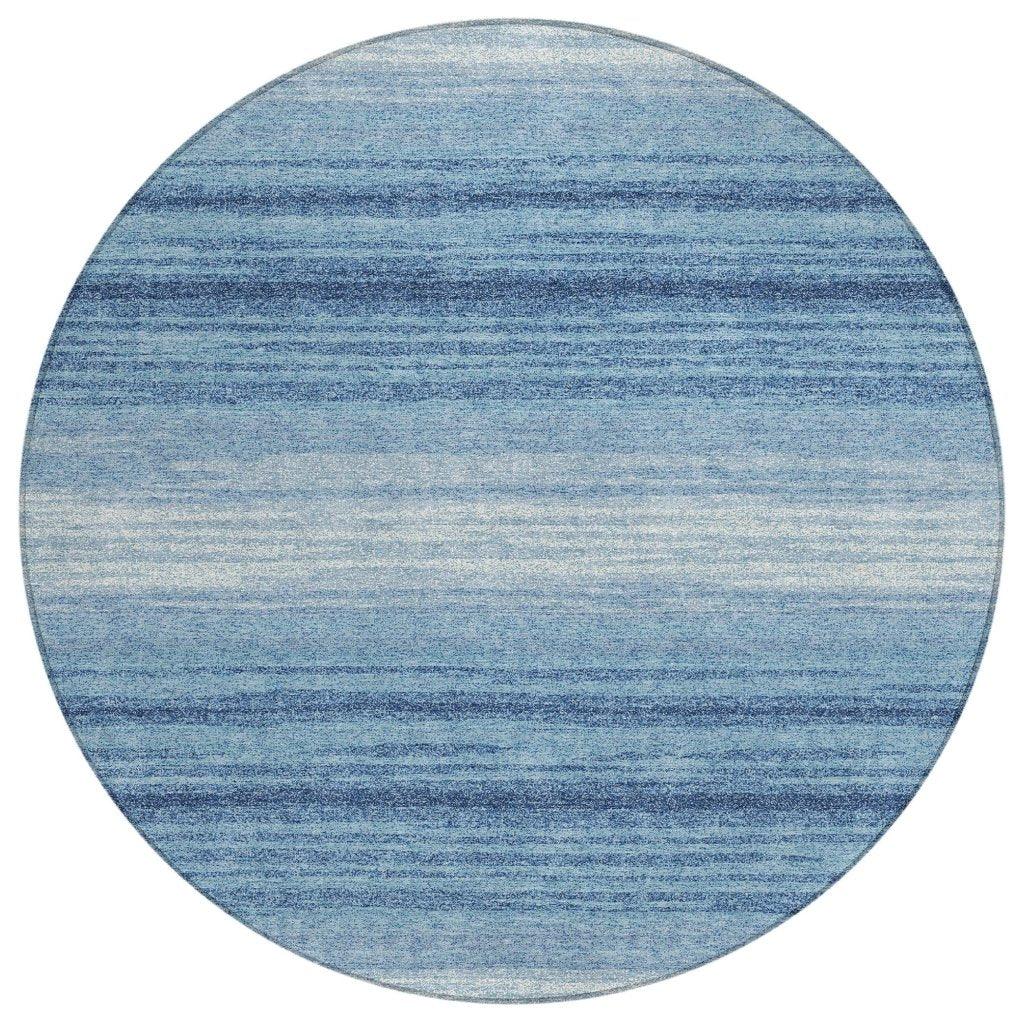 Nira Blue Washable Indoor-Outdoor Rug-Outdoor Rugs-LOOMLAN Rugs-8' x 8'-LOOMLAN