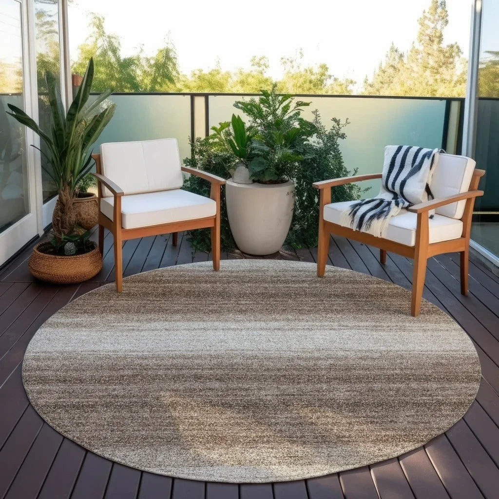 Nira Brown Washable Indoor-Outdoor Rug-Outdoor Rugs-LOOMLAN Rugs-LOOMLAN