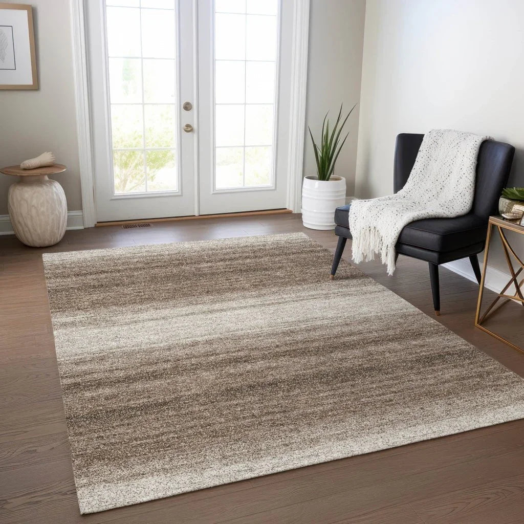 Nira Brown Washable Indoor-Outdoor Rug-Outdoor Rugs-LOOMLAN Rugs-LOOMLAN