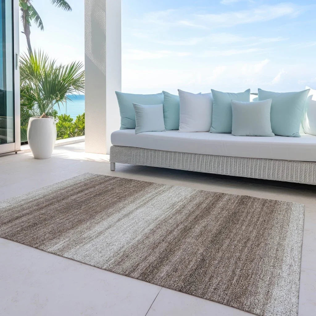 Nira Brown Washable Indoor-Outdoor Rug-Outdoor Rugs-LOOMLAN Rugs-LOOMLAN