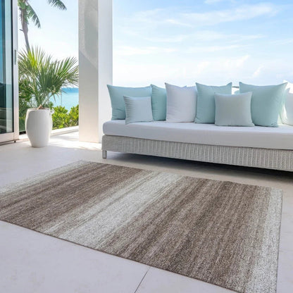Nira Brown Washable Indoor-Outdoor Rug-Outdoor Rugs-LOOMLAN Rugs-LOOMLAN