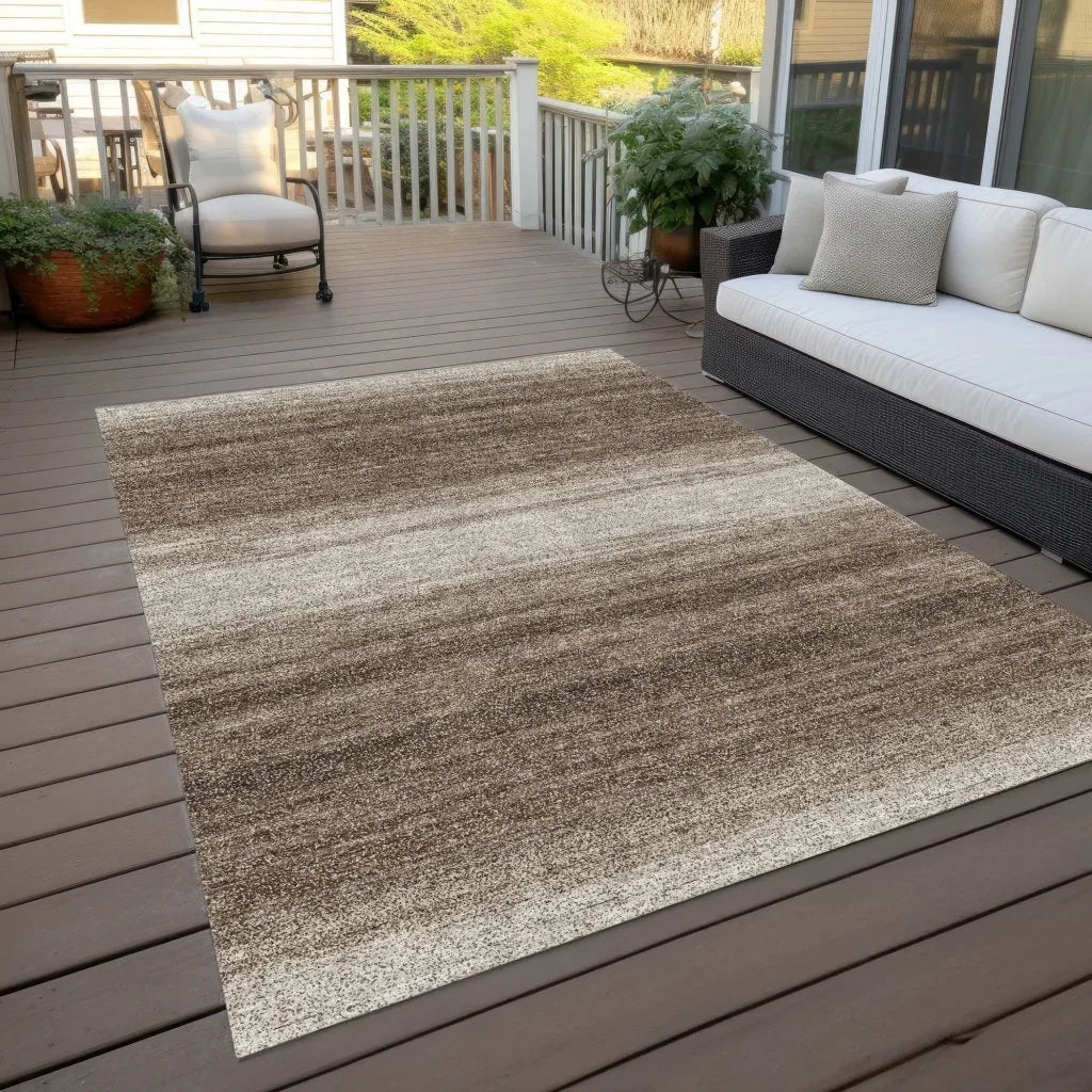 Nira Brown Washable Indoor-Outdoor Rug-Outdoor Rugs-LOOMLAN Rugs-LOOMLAN
