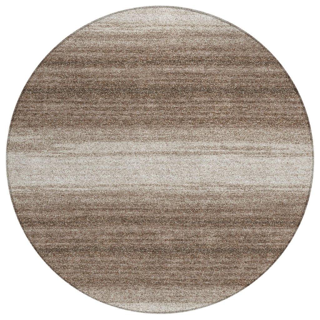 Nira Brown Washable Indoor-Outdoor Rug-Outdoor Rugs-LOOMLAN Rugs-8' x 8'-LOOMLAN