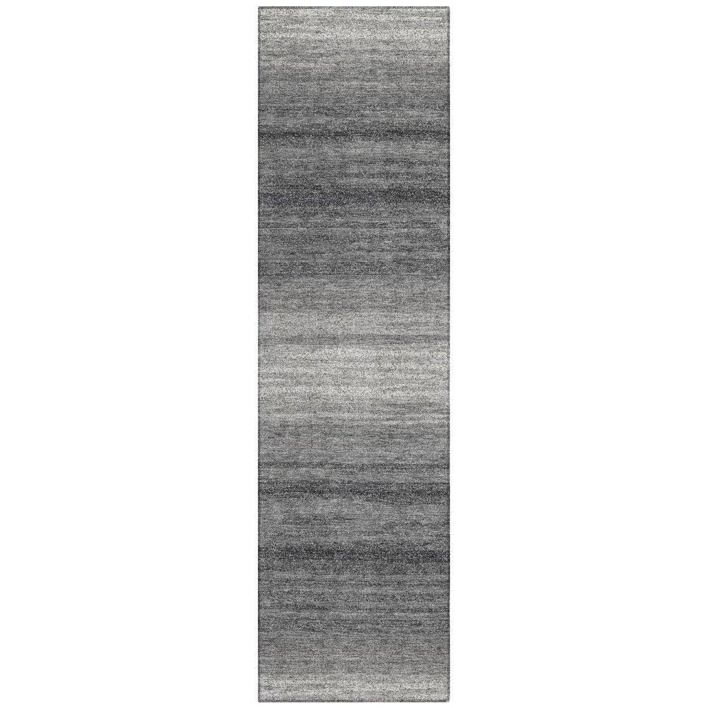 Nira Gray Washable Indoor-Outdoor Rug-Outdoor Rugs-LOOMLAN Rugs-2'3" x 7'6"-LOOMLAN