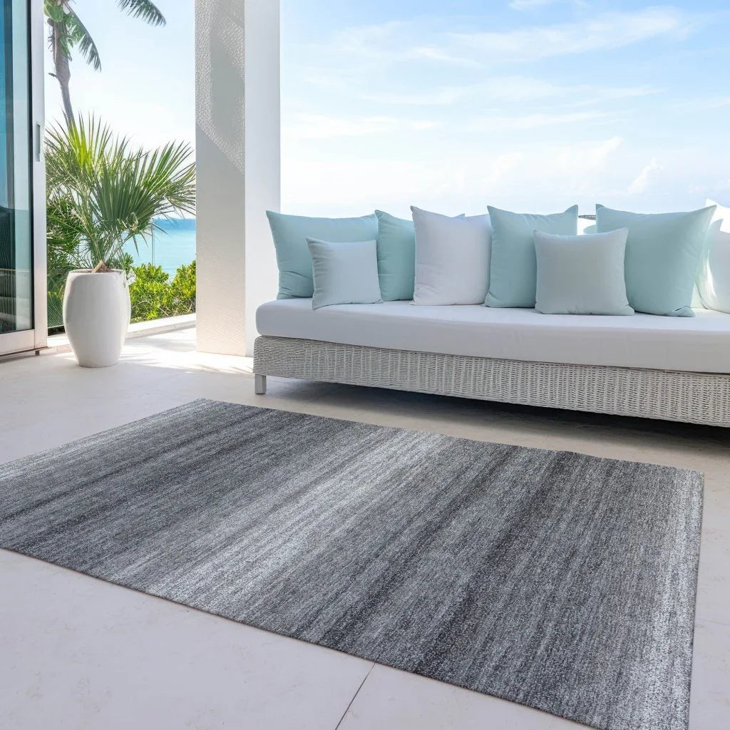 Nira Gray Washable Indoor-Outdoor Rug-Outdoor Rugs-LOOMLAN Rugs-LOOMLAN