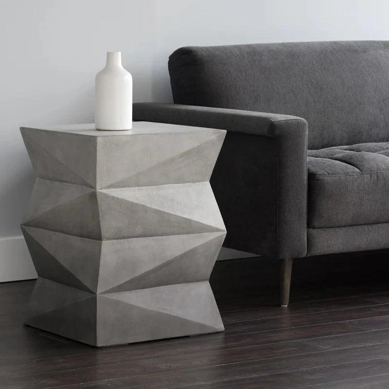 Niran End Table Concrete Grey Black Ombre - LOOMLAN - SUNPAN - Side Tables
