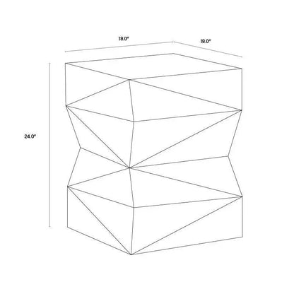 Niran End Table Concrete Grey Black Ombre - LOOMLAN - SUNPAN - Side Tables