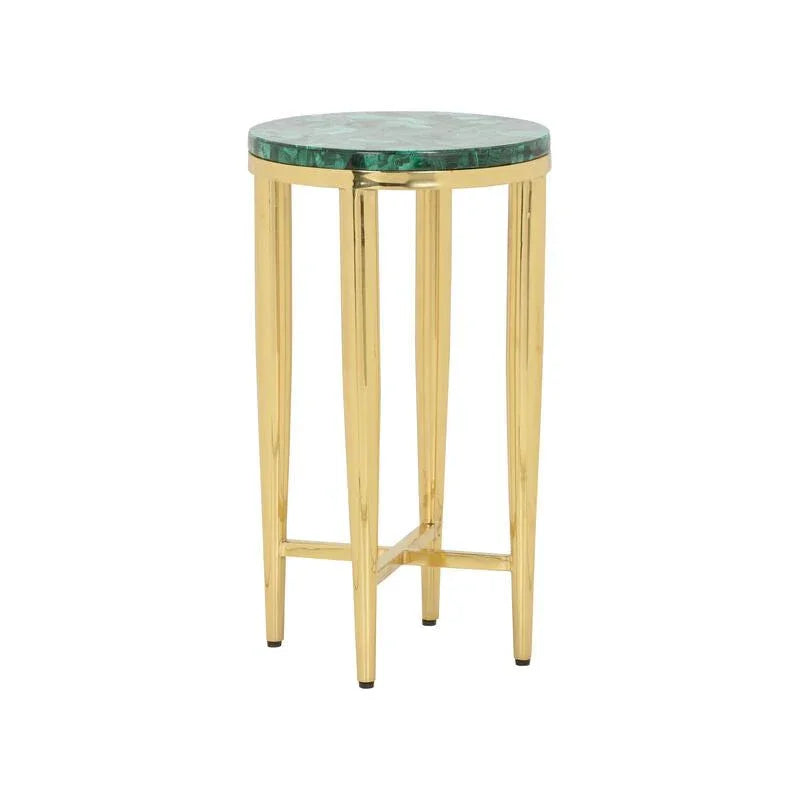 Nisha Iron Framed Round Side Table - LOOMLAN - Chelsea House - Side Tables