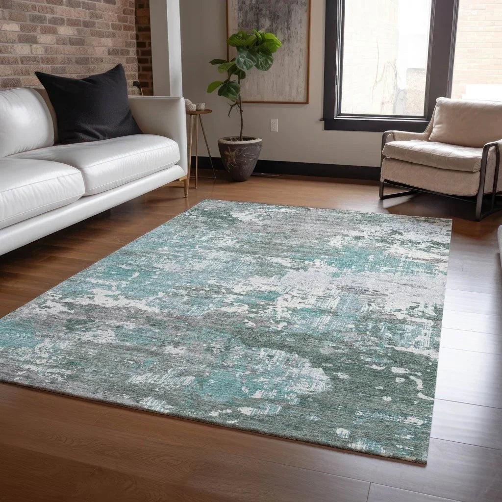 Nixane Blue Washable Indoor - Outdoor Rug - LOOMLAN - LOOMLAN Rugs - Outdoor Rugs