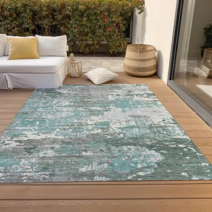 Nixane Blue Washable Indoor - Outdoor Rug - LOOMLAN - LOOMLAN Rugs - Outdoor Rugs