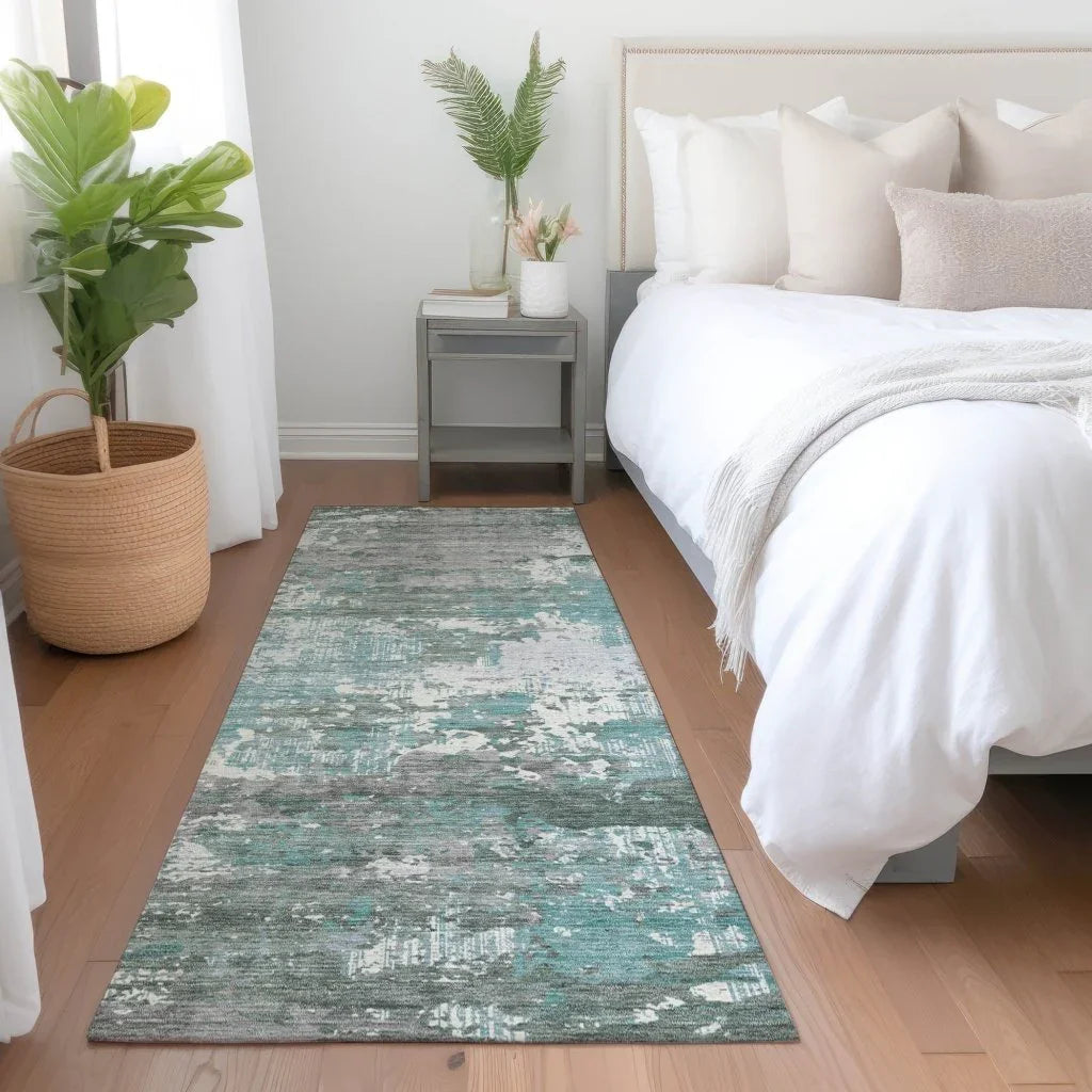 Nixane Blue Washable Indoor - Outdoor Rug - LOOMLAN - LOOMLAN Rugs - Outdoor Rugs