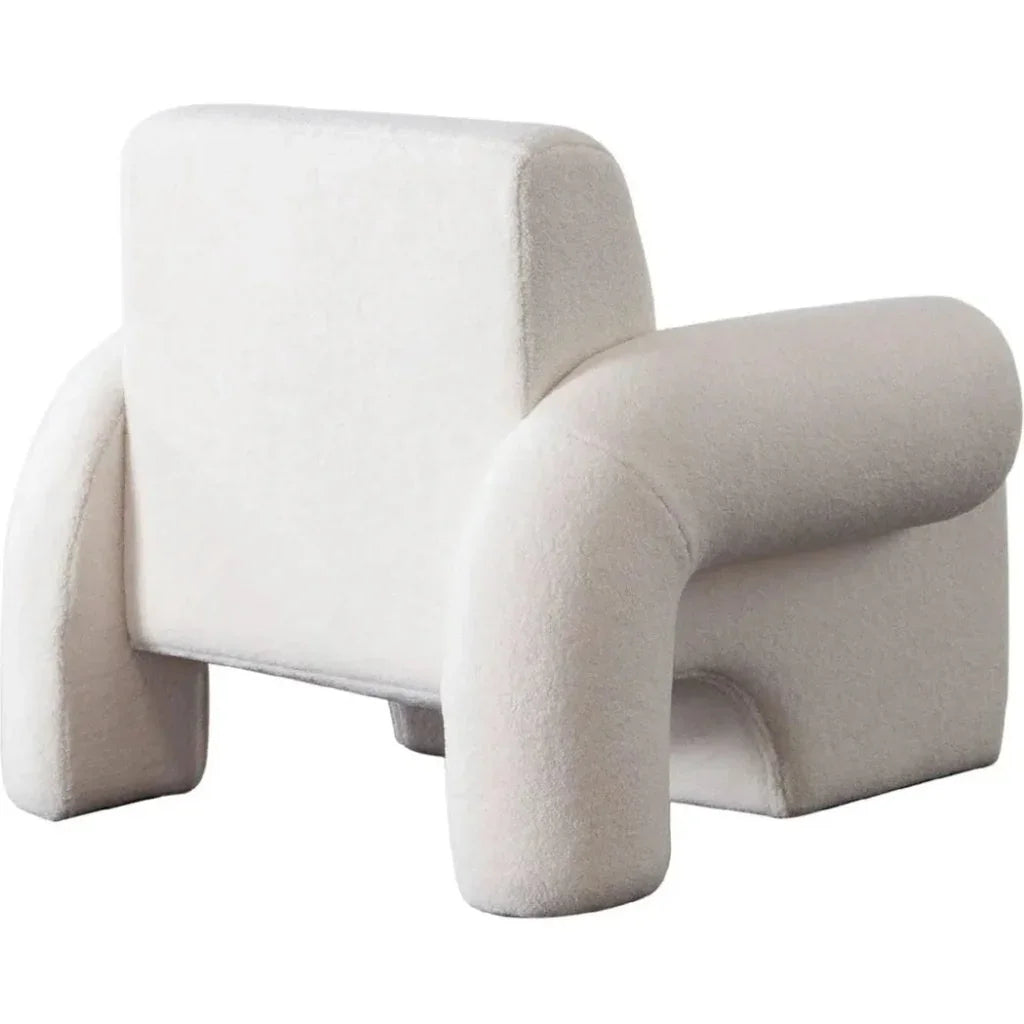 Noa Accent Chair in Ivory Sherpa Fabric - LOOMLAN - Diamond Sofa - Club Chairs