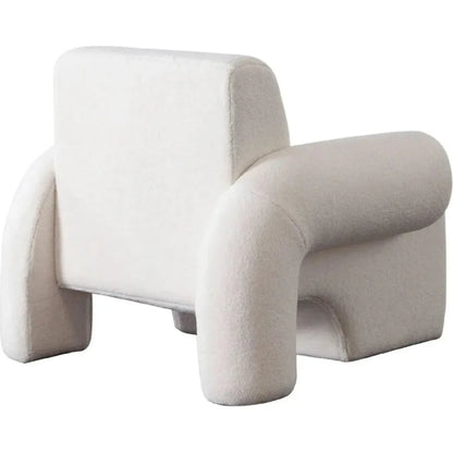 Noa Accent Chair in Ivory Sherpa Fabric - LOOMLAN - Diamond Sofa - Club Chairs