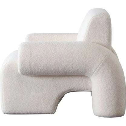 Noa Accent Chair in Ivory Sherpa Fabric - LOOMLAN - Diamond Sofa - Club Chairs