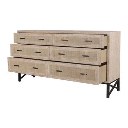 Noah 6 Drawer Dresser Natura - LOOMLAN - Artesia - Dressers