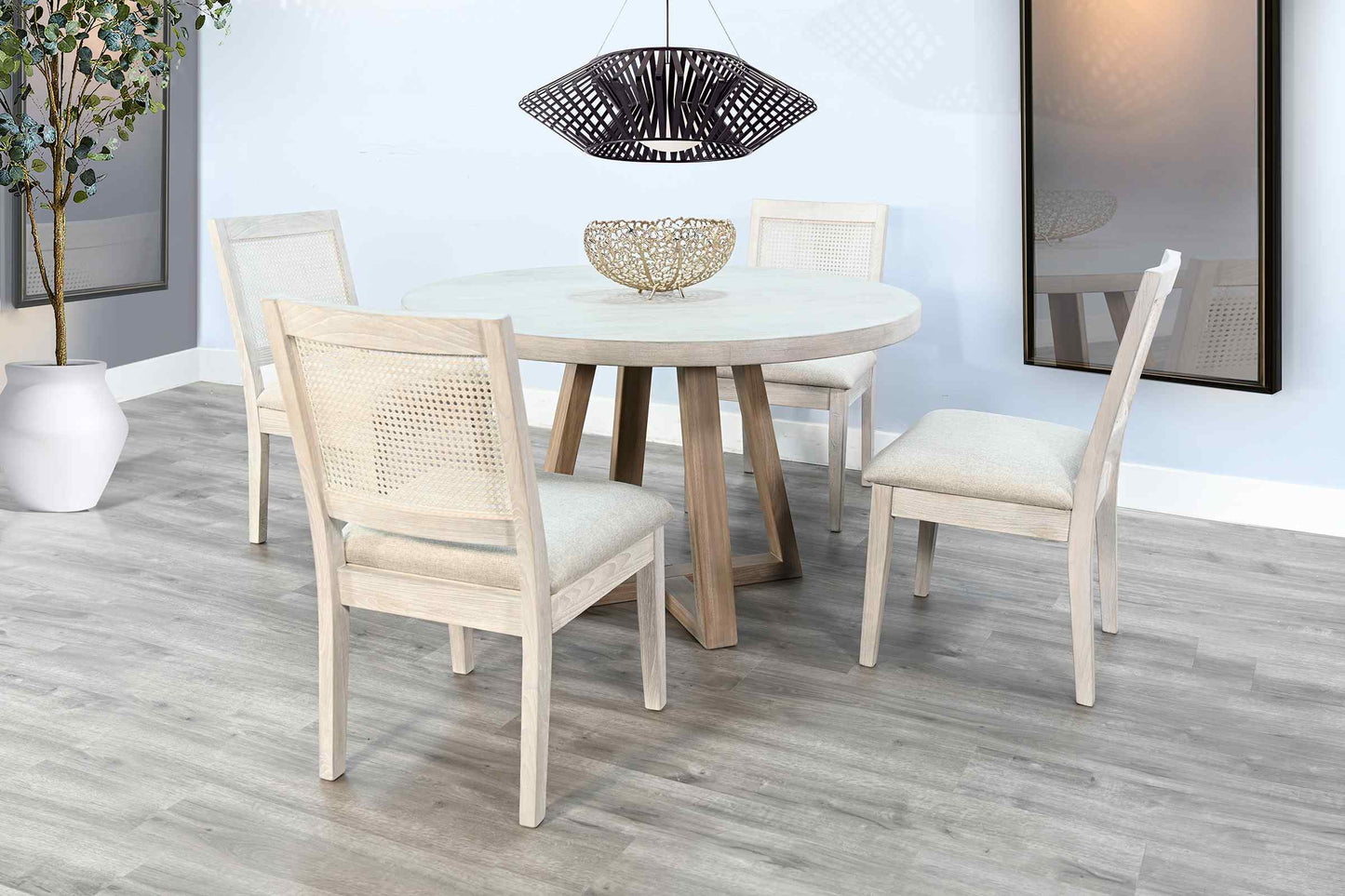 Noah Cane Back Armless Dining Chair 2PC