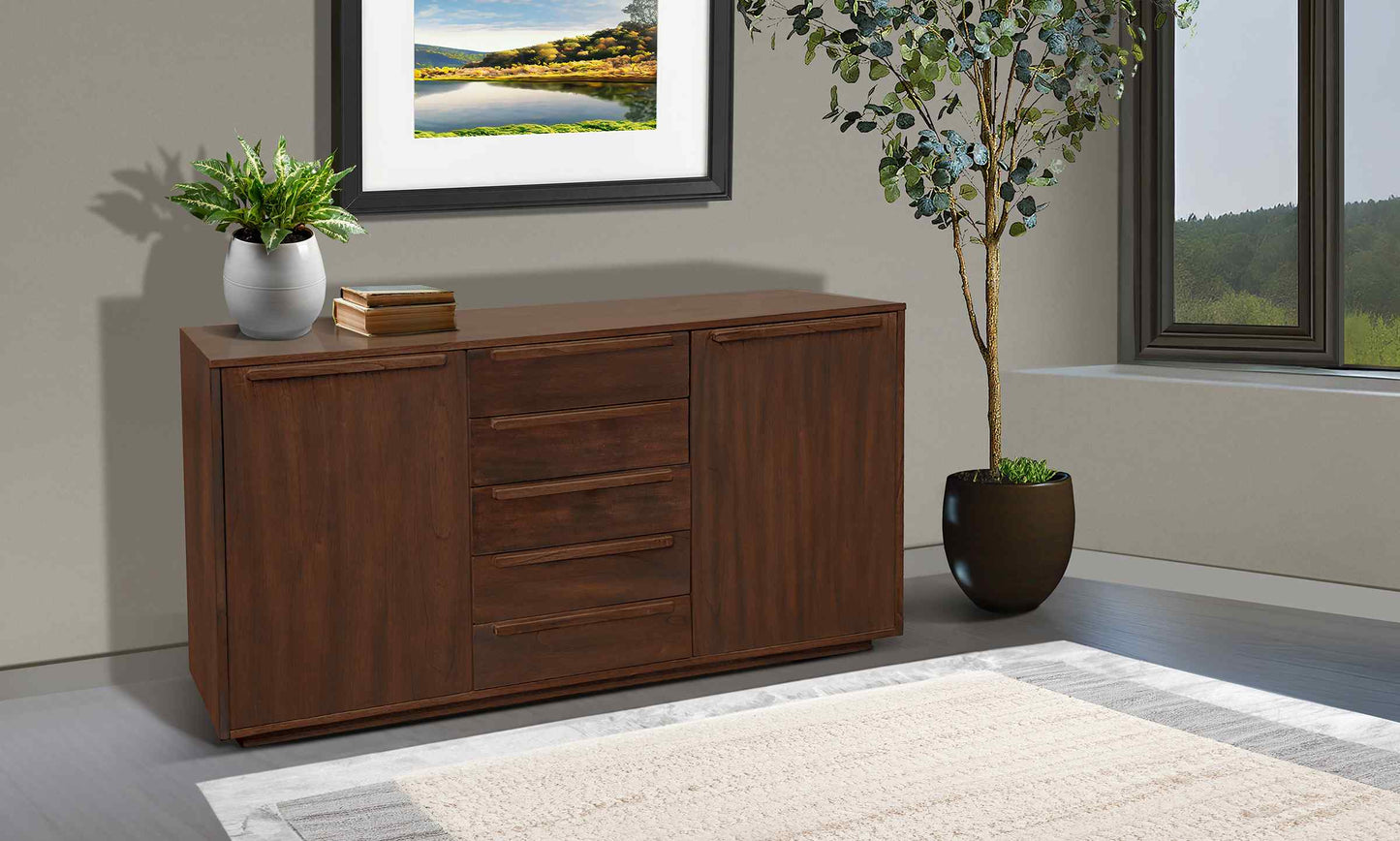 Noah Five Drawers Wood Sideboard