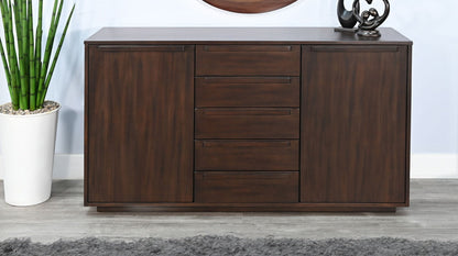 Noah Five Drawers Wood Sideboard