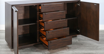 Noah Five Drawers Wood Sideboard